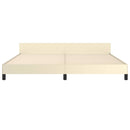 sengeramme med sengegavl 200x200 cm kunstlæder cremefarvet