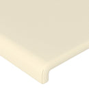 sengeramme med sengegavl 200x200 cm kunstlæder cremefarvet