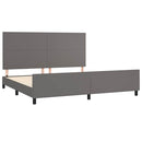 sengeramme med sengegavl 200x200 cm kunstlæder grå
