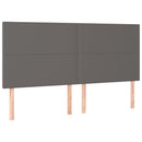 sengeramme med sengegavl 200x200 cm kunstlæder grå
