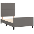 sengeramme med sengegavl 90x190 cm kunstlæder grå