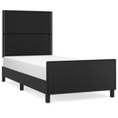 sengeramme med sengegavl 90x200 cm kunstlæder sort