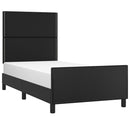 sengeramme med sengegavl 90x200 cm kunstlæder sort