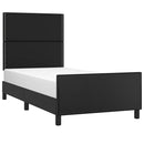 sengeramme med sengegavl 90x200 cm kunstlæder sort