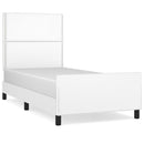 sengeramme med sengegavl 100x200 cm kunstlæder hvid