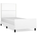 sengeramme med sengegavl 100x200 cm kunstlæder hvid