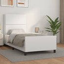 sengeramme med sengegavl 100x200 cm kunstlæder hvid