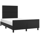 sengeramme med sengegavl 120x200 cm kunstlæder sort