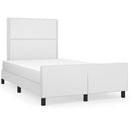 sengeramme med sengegavl 120x200 cm kunstlæder hvid
