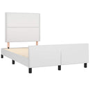 sengeramme med sengegavl 120x200 cm kunstlæder hvid