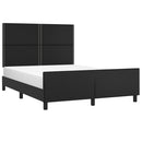 sengeramme med sengegavl 140x190 cm kunstlæder sort