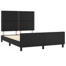 sengeramme med sengegavl 140x200 cm kunstlæder sort
