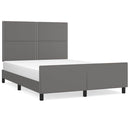 sengeramme med sengegavl 140x200 cm kunstlæder grå