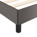 sengeramme med sengegavl 140x200 cm kunstlæder grå