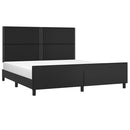 sengeramme med sengegavl 180x200 cm kunstlæder sort