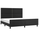 sengeramme med sengegavl 180x200 cm kunstlæder sort