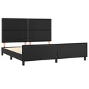 sengeramme med sengegavl 180x200 cm kunstlæder sort