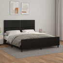 sengeramme med sengegavl 180x200 cm kunstlæder sort