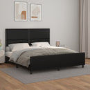 sengeramme med sengegavl 180x200 cm kunstlæder sort