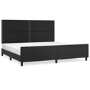 sengeramme med sengegavl 200x200 cm kunstlæder sort
