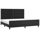 sengeramme med sengegavl 200x200 cm kunstlæder sort