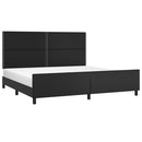 sengeramme med sengegavl 200x200 cm kunstlæder sort
