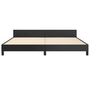 sengeramme med sengegavl 200x200 cm kunstlæder sort