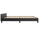sengeramme med sengegavl 200x200 cm kunstlæder sort