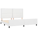 sengeramme med sengegavl 200x200 cm kunstlæder hvid