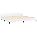 sengeramme med sengegavl 200x200 cm kunstlæder hvid