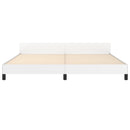 sengeramme med sengegavl 200x200 cm kunstlæder hvid