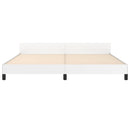 sengeramme med sengegavl 200x200 cm kunstlæder hvid