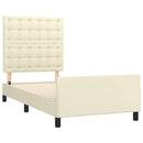 sengeramme med sengegavl 80x200 cm kunstlæder cremefarvet