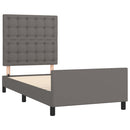 sengeramme med sengegavl 80x200 cm kunstlæder grå
