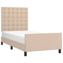 sengeramme med sengegavl 80x200 cm kunstlæder cappuccinofarvet