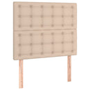 sengeramme med sengegavl 80x200 cm kunstlæder cappuccinofarvet