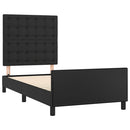 sengeramme med sengegavl 90x190 cm kunstlæder sort