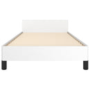 sengeramme med sengegavl 90x190 cm kunstlæder hvid