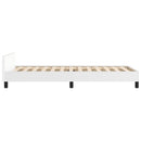 sengeramme med sengegavl 90x190 cm kunstlæder hvid