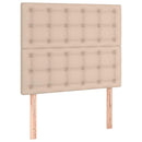 sengeramme med sengegavl 90x190 cm kunstlæder cappuccinofarvet