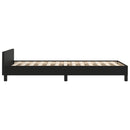 sengeramme med sengegavl 90x200 cm kunstlæder sort