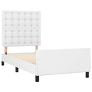 sengeramme med sengegavl 90x200 cm kunstlæder hvid