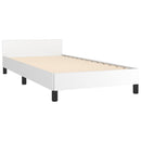 sengeramme med sengegavl 90x200 cm kunstlæder hvid