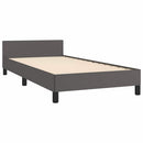 sengeramme med sengegavl 90x200 cm kunstlæder grå
