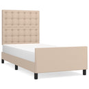 sengeramme med sengegavl 90x200 cm kunstlæder cappuccinofarvet