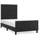 sengeramme med sengegavl 100x200 cm kunstlæder sort