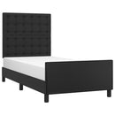 sengeramme med sengegavl 100x200 cm kunstlæder sort