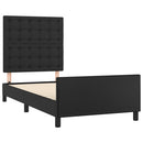 sengeramme med sengegavl 100x200 cm kunstlæder sort
