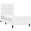 sengeramme med sengegavl 100x200 cm kunstlæder hvid