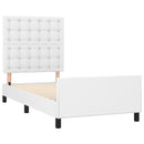 sengeramme med sengegavl 100x200 cm kunstlæder hvid